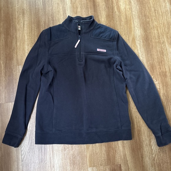 Vineyard Vines Sweaters - Vineyard Vines The Shep Quarter Zip Navy Blue Pullover‎ Sweatshirt Sz Small